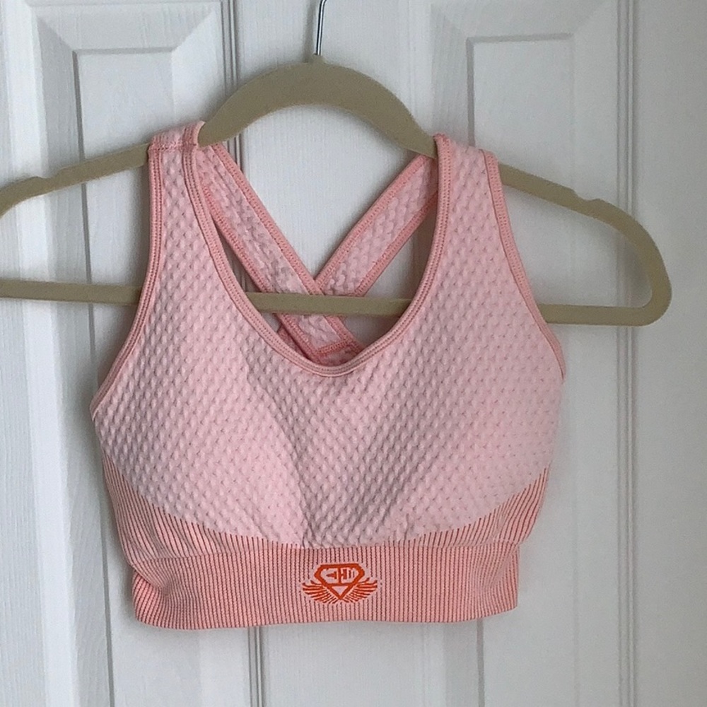 Peach Waffle Sports Bra Sz Sm